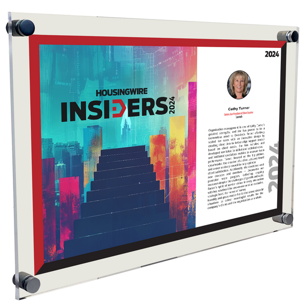 HousingWire Editorial Award Programs Profile Spread Plaque - Acrylic Standoff