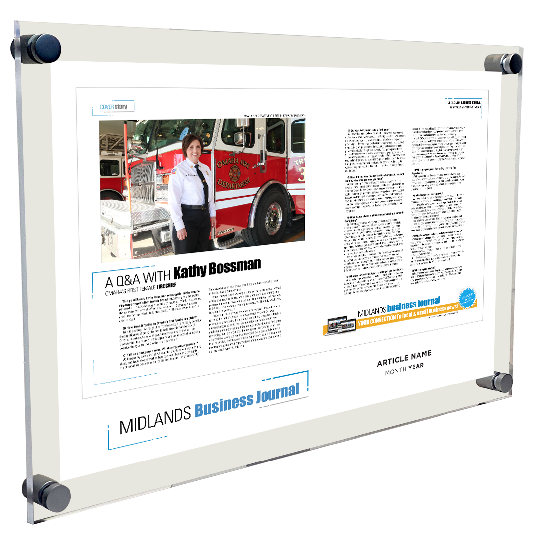 Midlands Business Journal Article & Cover Spread<br> Plaque