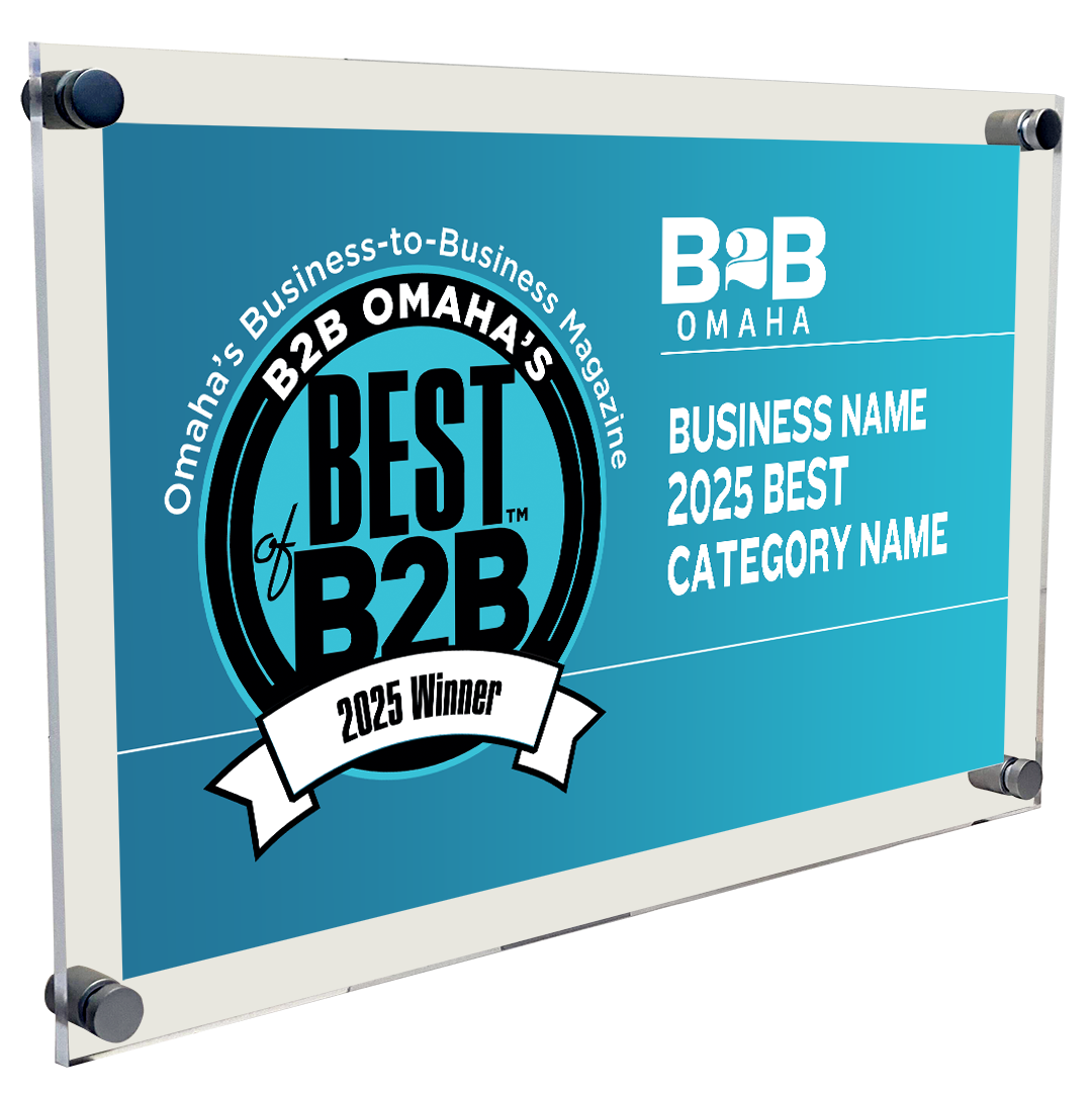 B2B Omaha's Best of B2B Award Spread - Acrylic Plaque