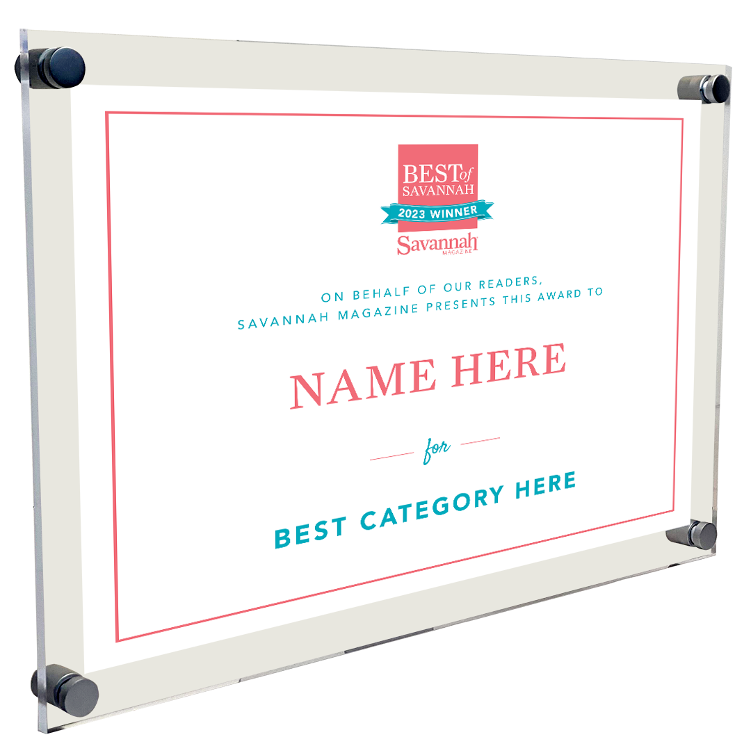 Savannah Magazine Best of Savannah Awards - Acrylic Standoff Plaque