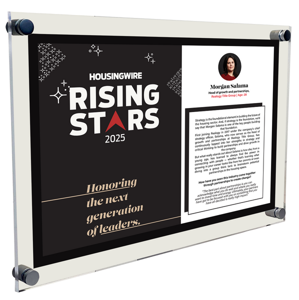 HousingWire Editorial Award Programs Profile Spread Plaque - Acrylic Standoff
