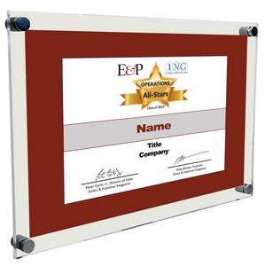 Editor and Publisher Award Plaque | Acrylic Standoff