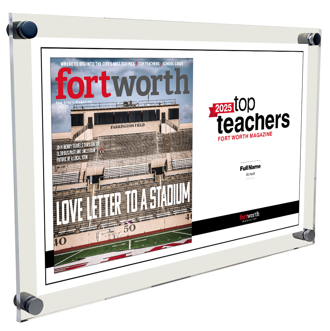 Fort Worth Magazine Top Teachers Acrylic Plaque - Cover & Award