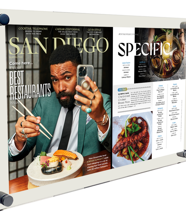 San Diego Magazine "Best Restaurants" Article Spread Plaque