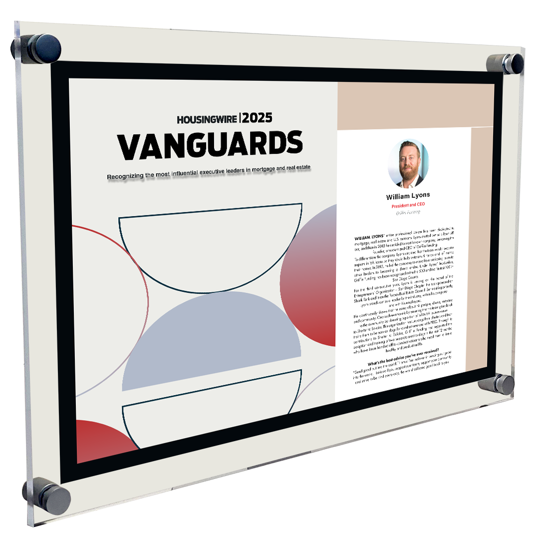 HousingWire Editorial Award Programs Profile Spread Plaque - Acrylic Standoff