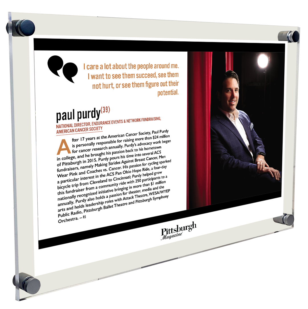 Pittsburgh Magazine - 40 Under 40 - Acrylic Standoff Plaque
