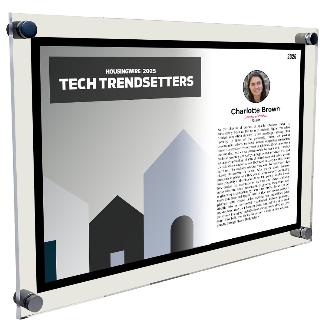HousingWire Editorial Award Programs Profile Spread Plaque - Acrylic Standoff