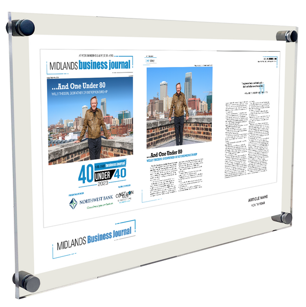 Midlands Business Journal Article & Cover Spread<br> Plaque