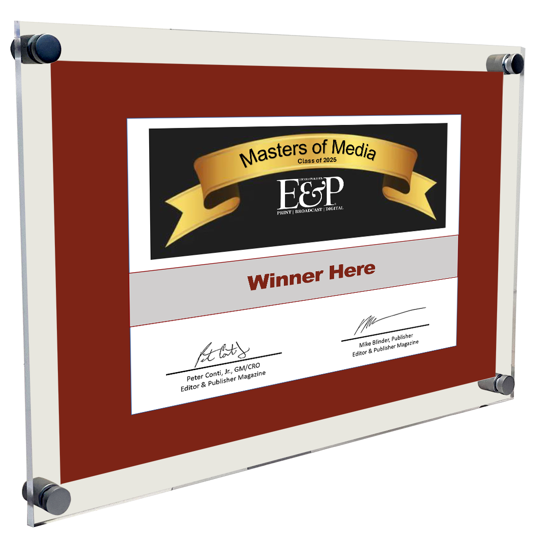 Editor and Publisher Award Plaque | Acrylic Standoff