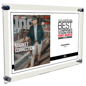 Fort Worth Inc. Best Companies to Work For Award Spread Acrylic Plaque