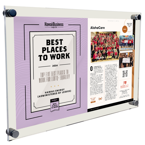 Hawaii Business Best Places to Work Article Spread- Acrylic Plaque