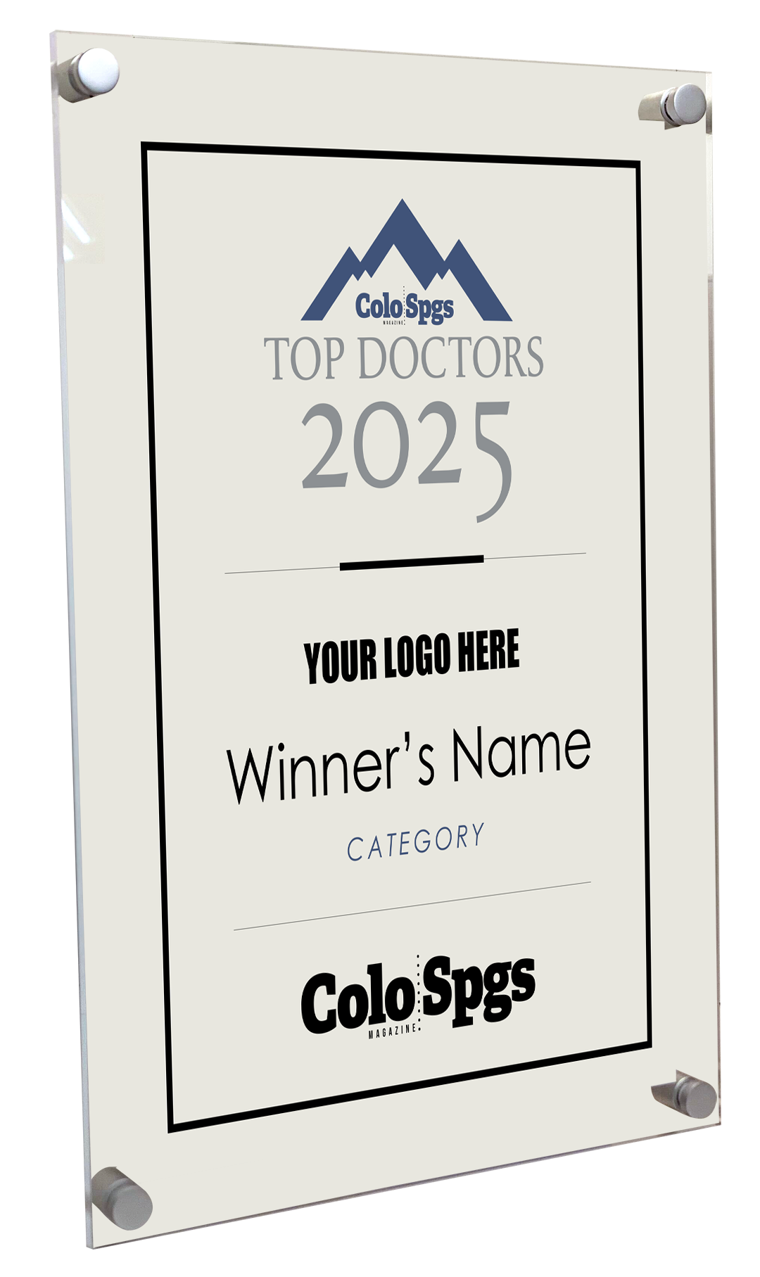 Colorado Springs Magazine - Top Doctors - Acrylic Plaques