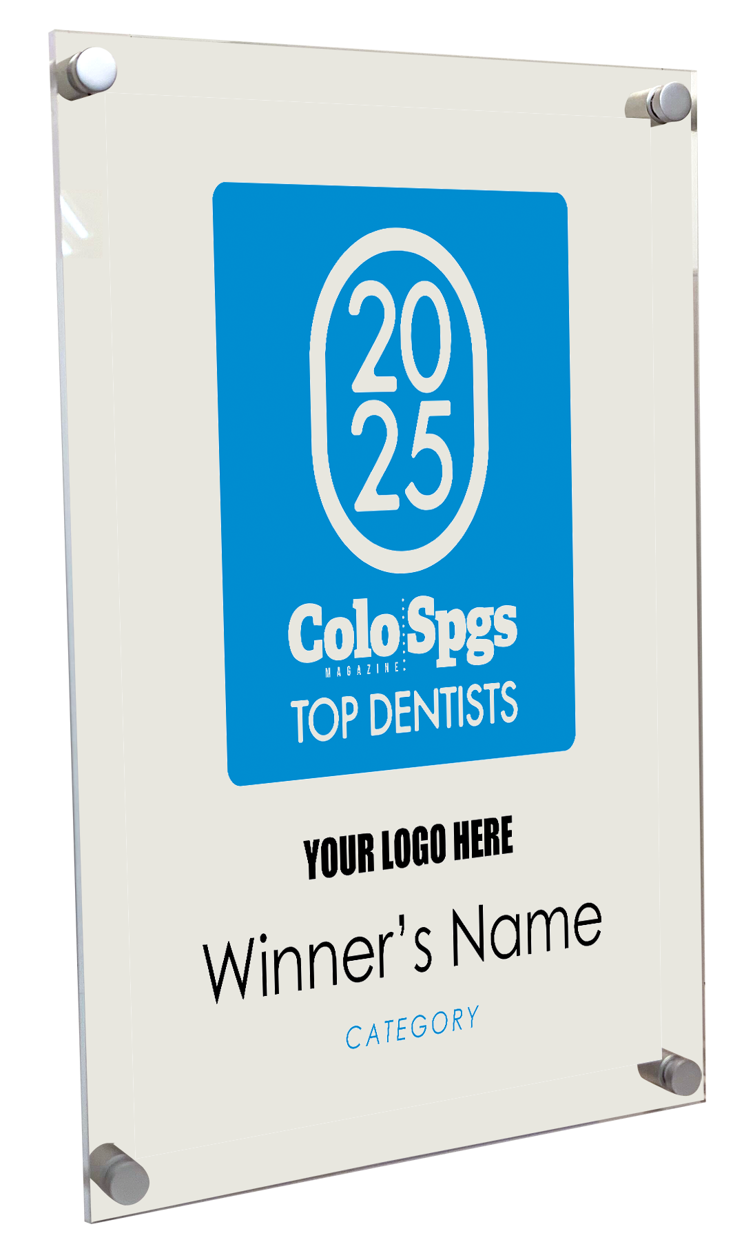 Colorado Springs Magazine - Top Dentists  - Acrylic Plaques
