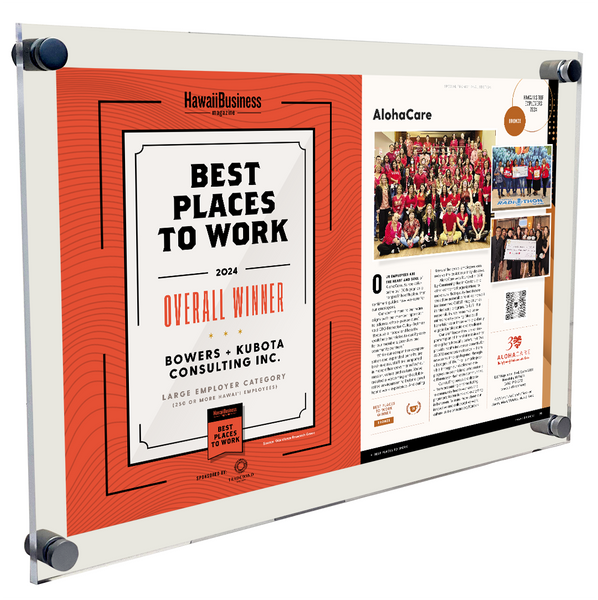 Hawaii Business Best Places to Work Article Spread- Acrylic Plaque