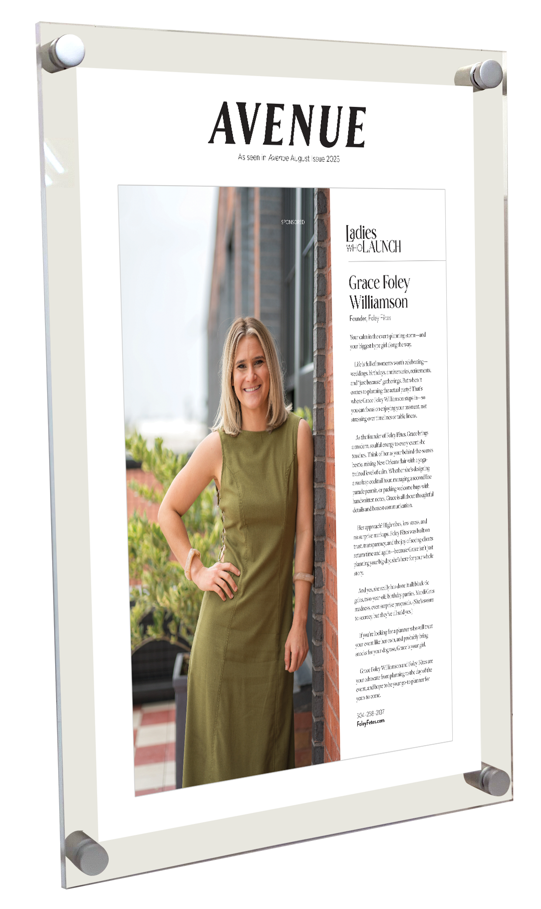 Avenue - Profile Features - Acrylic Plaques