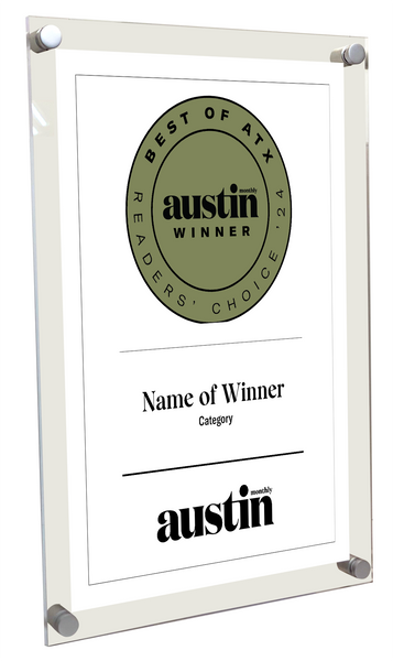 Austin Monthly "Best of ATX Award - Acrylic Standoff Plaque