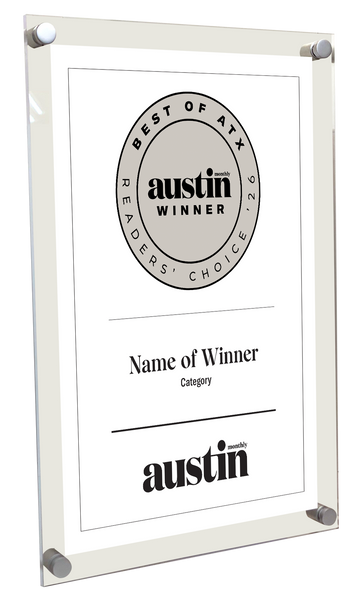 Austin Monthly "Best of ATX Award - Acrylic Standoff Plaque