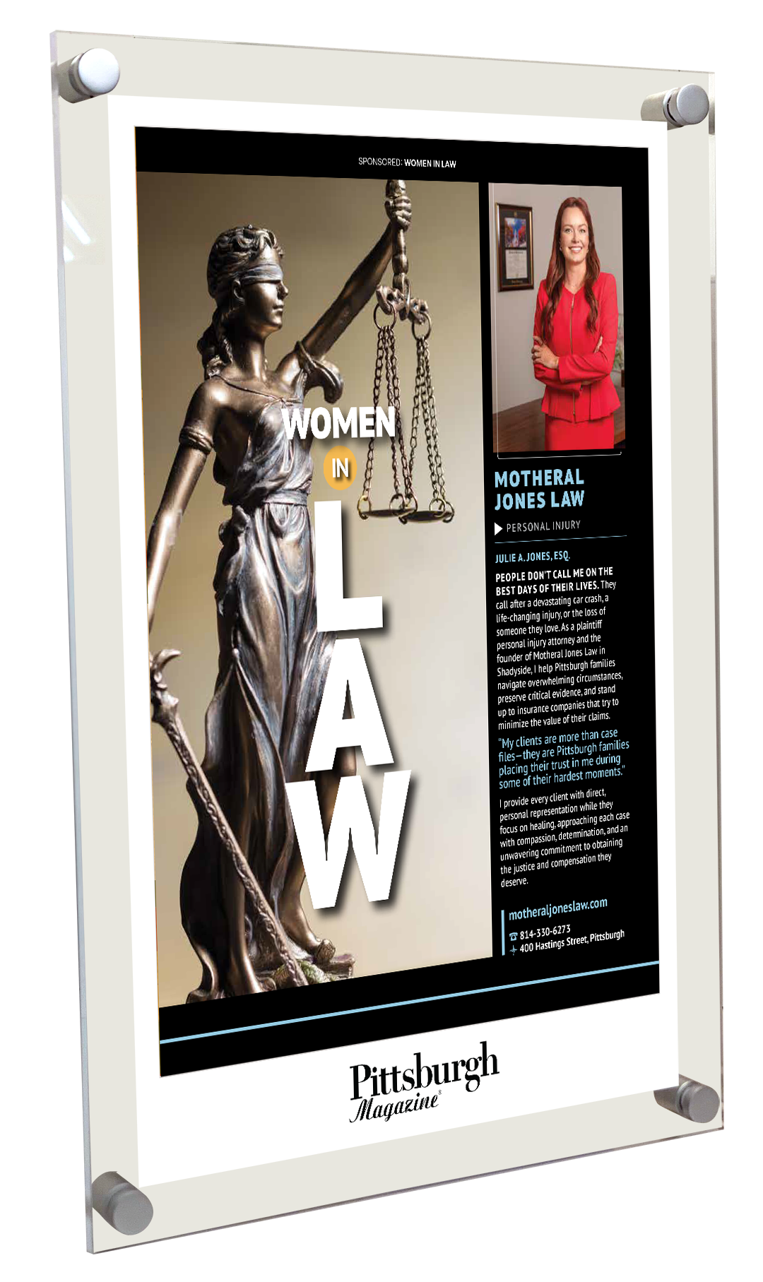 Pittsburgh Magazine - Special Advertising Sections - Acrylic Standoff Plaque