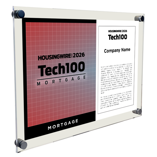 HousingWire Editorial Award Programs Profile Spread Plaque - Acrylic Standoff