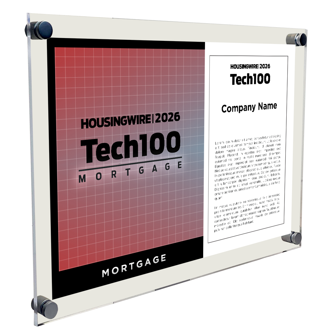 HousingWire Editorial Award Programs Profile Spread Plaque - Acrylic Standoff