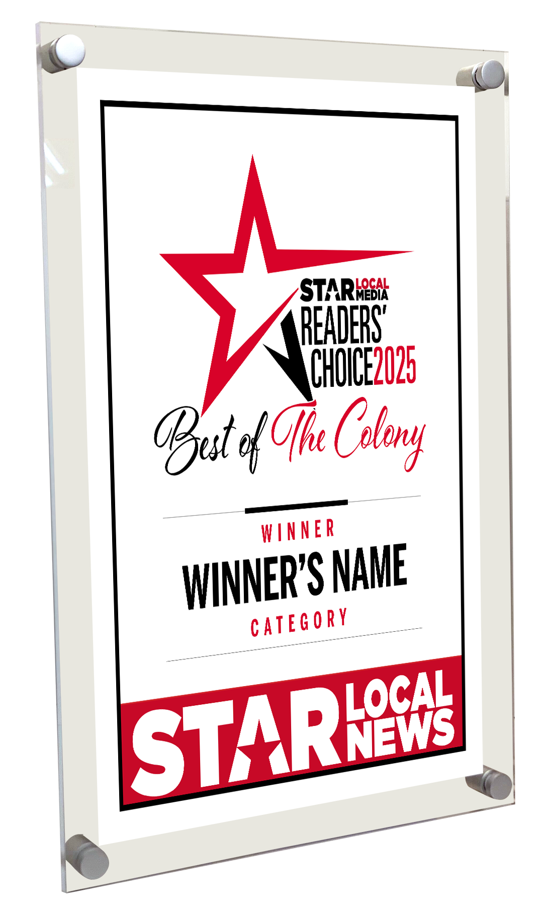 Star Local Media - Best of The Colony - Acrylic Plaques