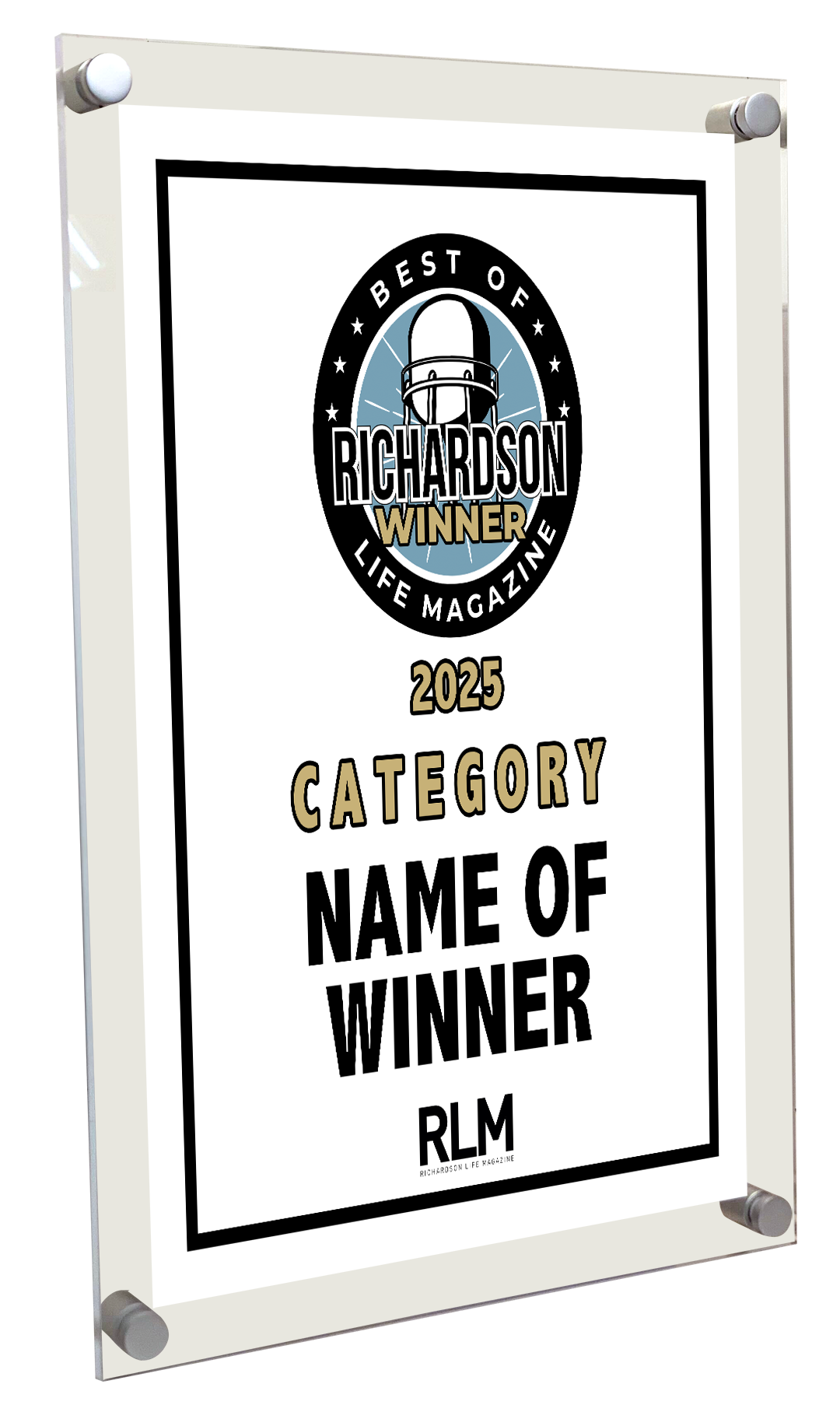 RLM - Best of Richardson Life Magazine - Acrylic Plaques