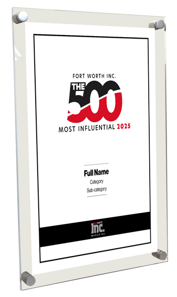 Fort Worth Inc. 500 Award Acrylic Plaque