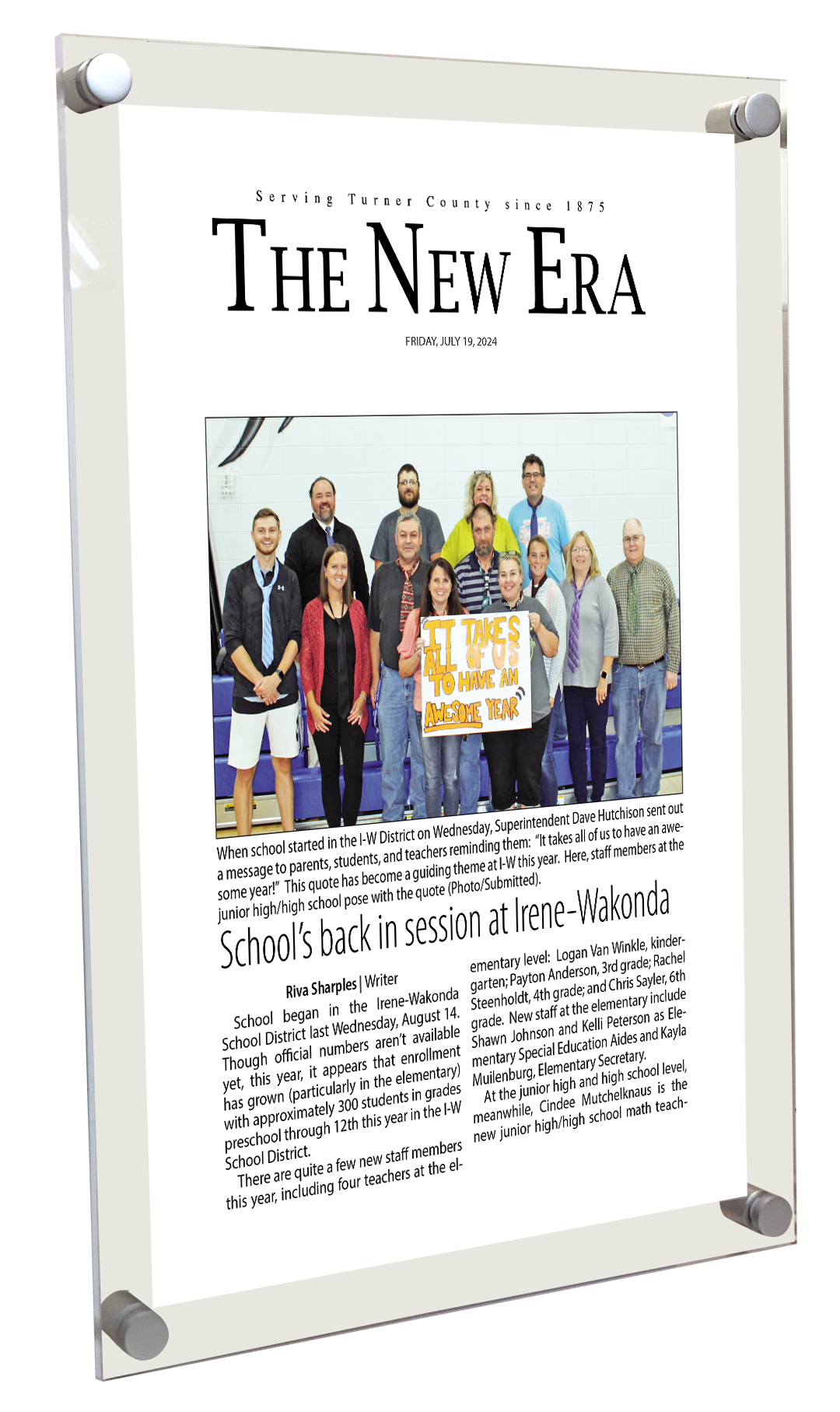 The New Era - Acrylic Standoff Plaque