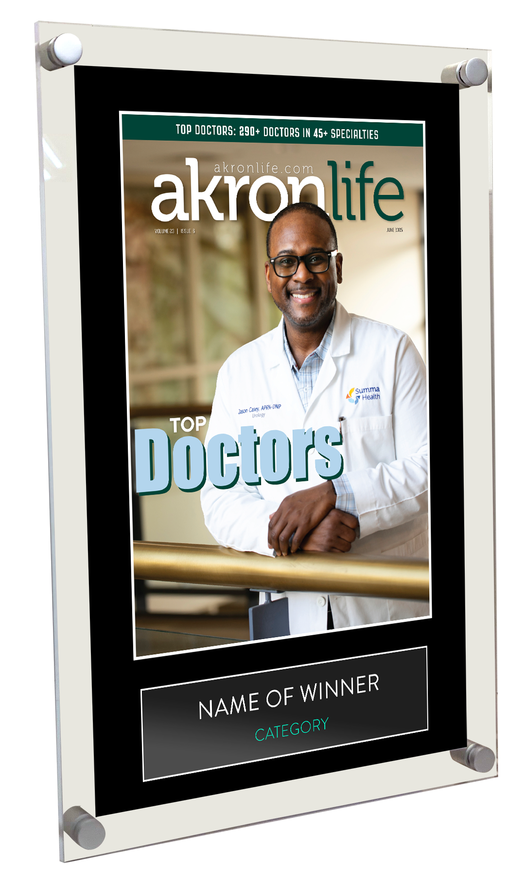 Akron Life Top Doctors Acrylic Plaques
