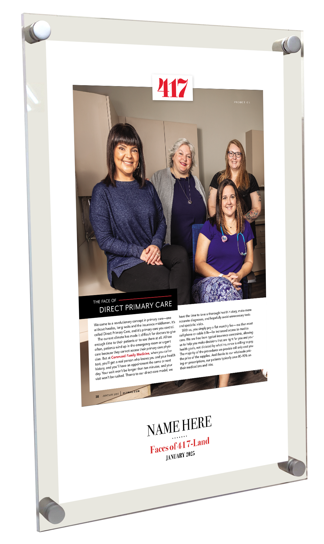 417 Magazine FACES  Acrylic Plaques