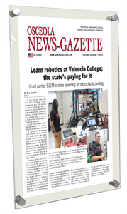 Osceola News-Gazette Article - Acrylic Standoff Plaque