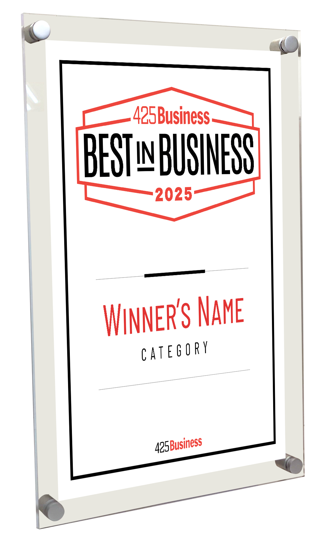 425 Business Magazine Best in Business Awards - Acrylic Standoff