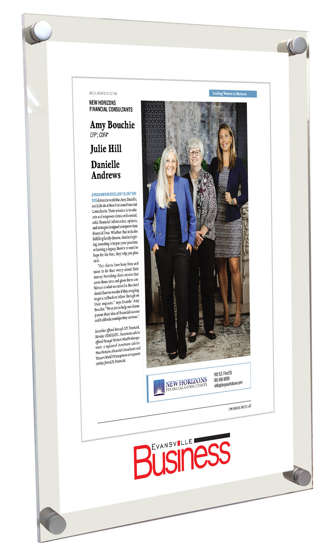 Evansville Business - Leading Women in Business - Acrylic Plaques