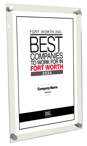 Fort Worth Inc. Best Companies to Work For Award Acrylic Plaque