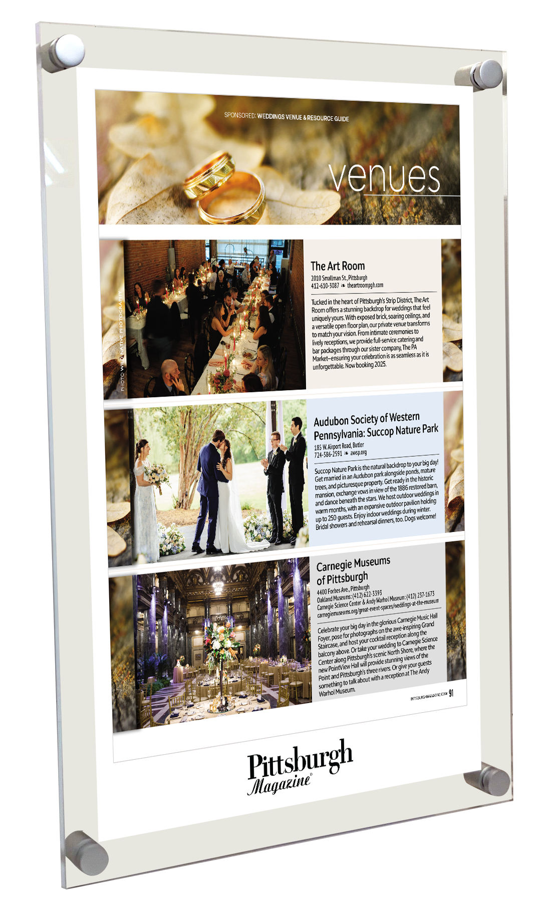 Pittsburgh Magazine - Special Publications - Acrylic Standoff Plaque