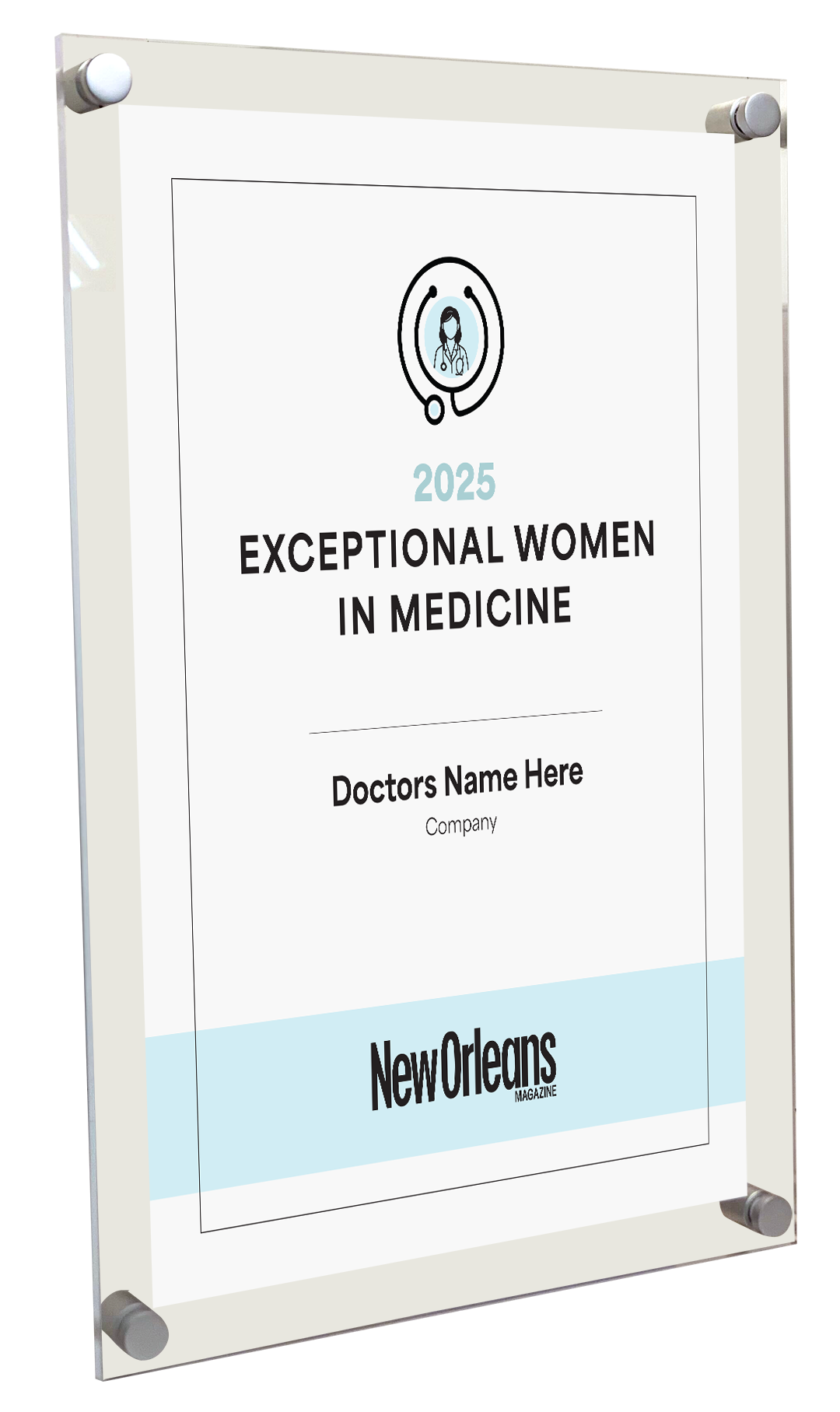 New Orleans Magazine - Exceptional Women in Medicine - Acrylic Plaques
