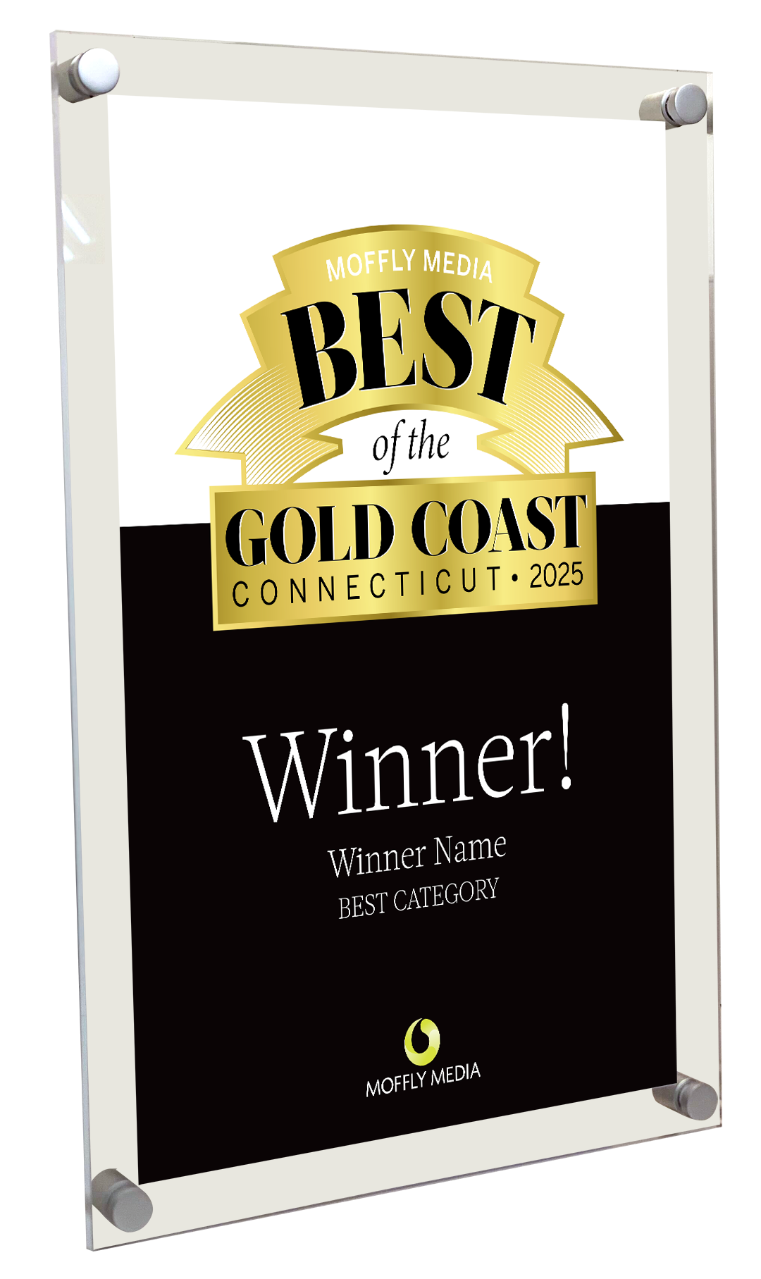 Moffly Media "Best of the Gold Coast" Award - Acrylic Standoff Plaque