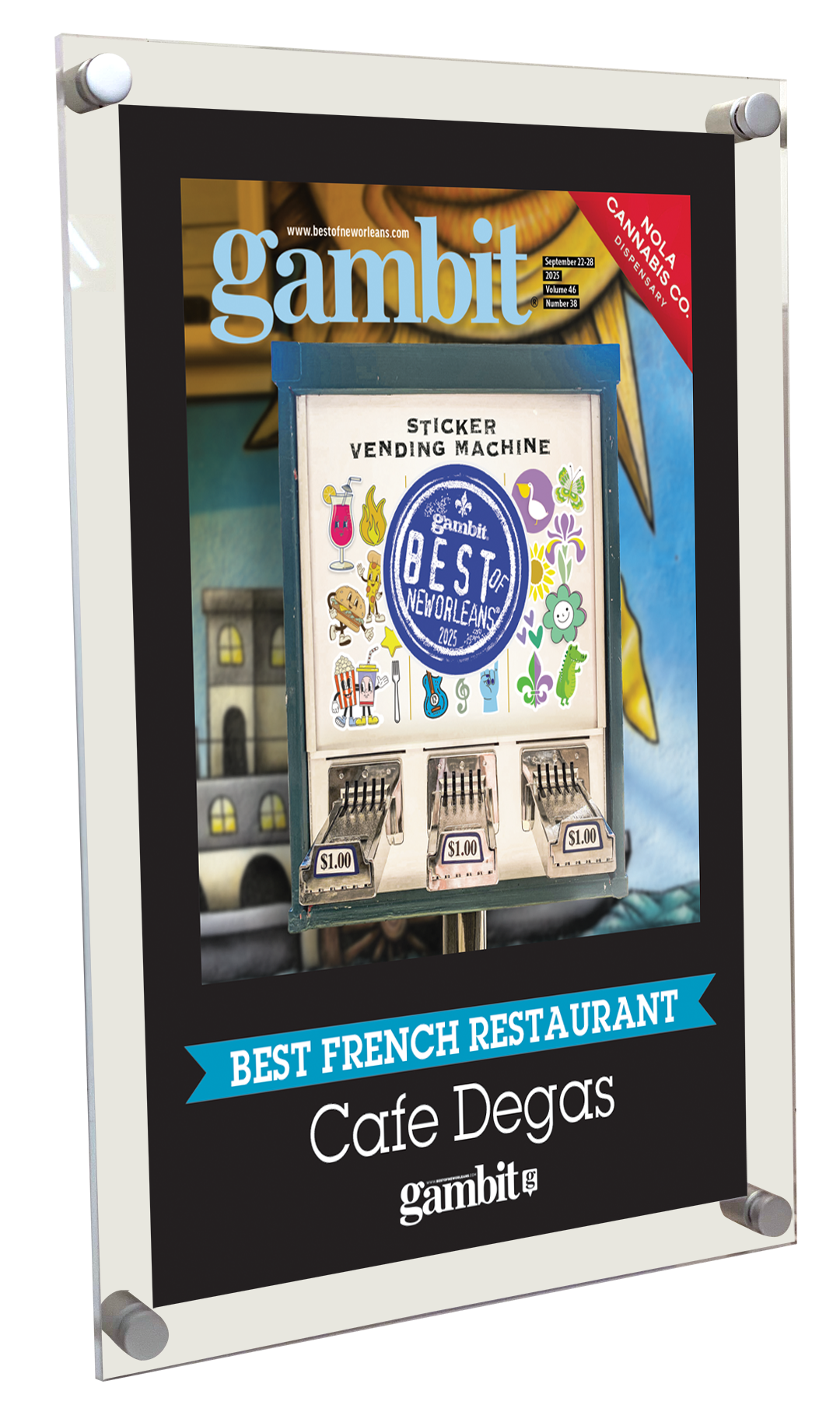 Gambit "Best of New Orleans" Award Plaque - Acrylic Standoff