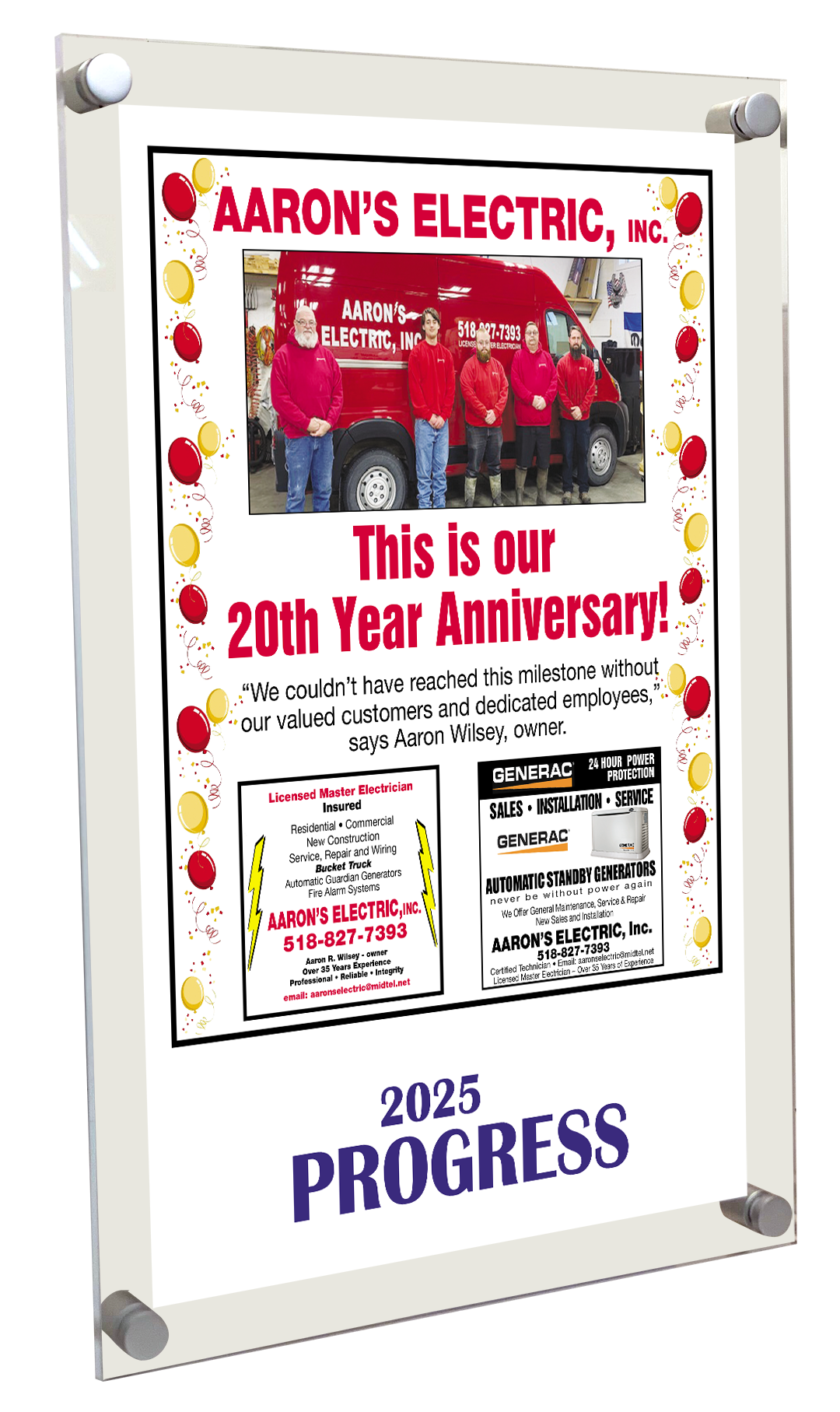 Progress Advertisers - Acrylic Plaques