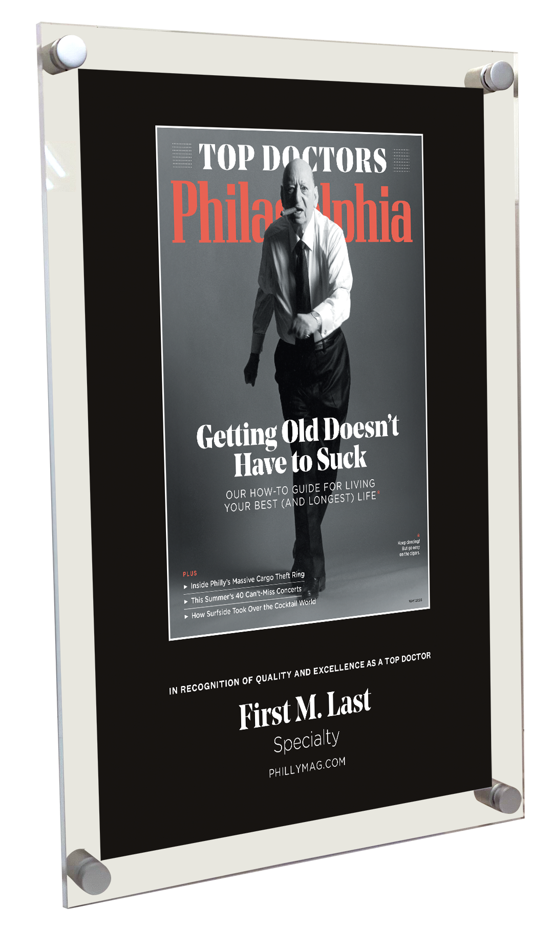 Philadelphia magazine Top Doctors Cover Award - Acrylic Standoff Plaque