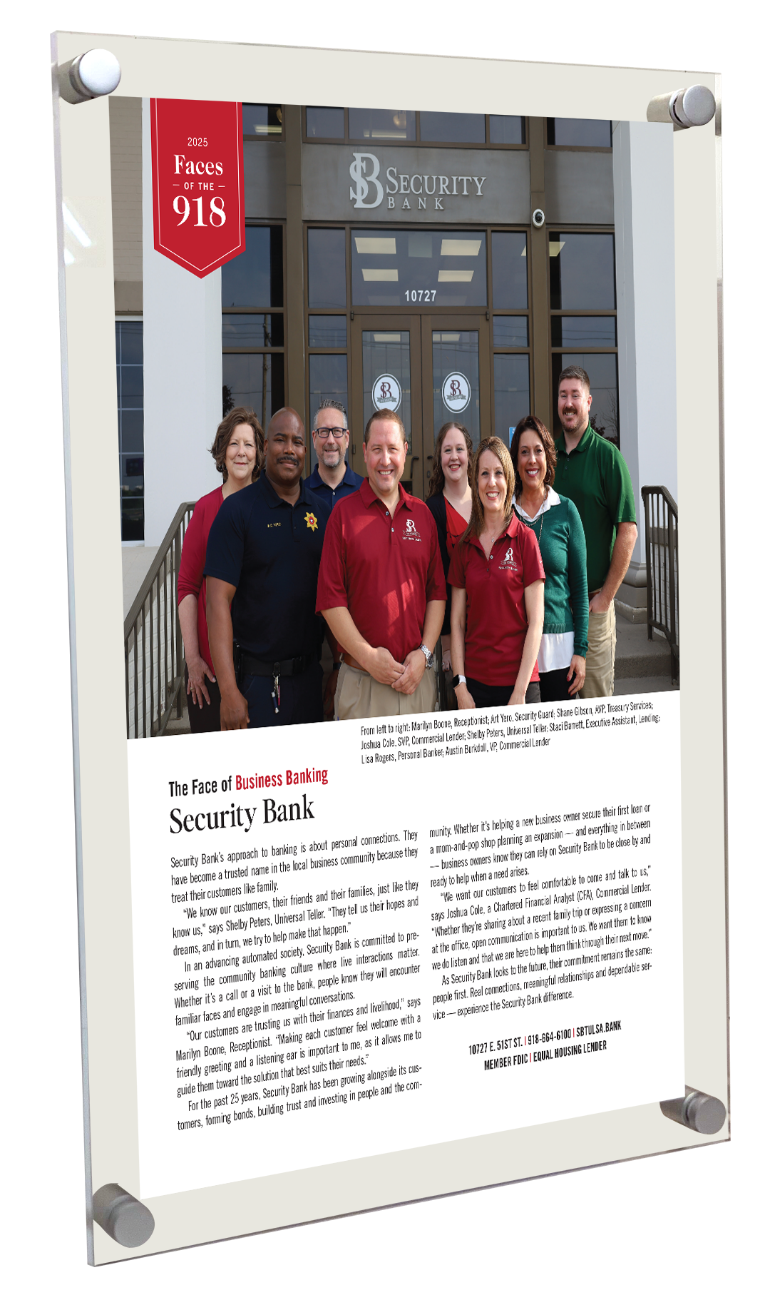 TulsaPeople - Faces of the 918 - Acrylic Plaques