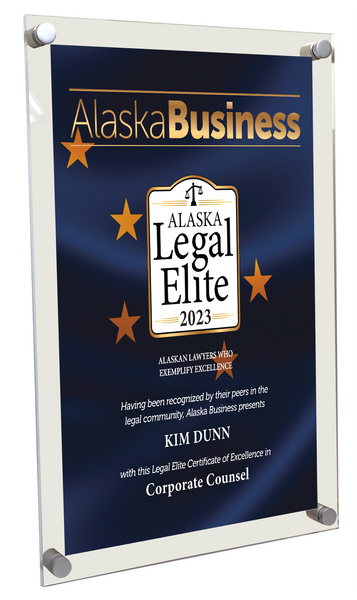 Commemorative Alaska Legal Elite Acrylic Plaque