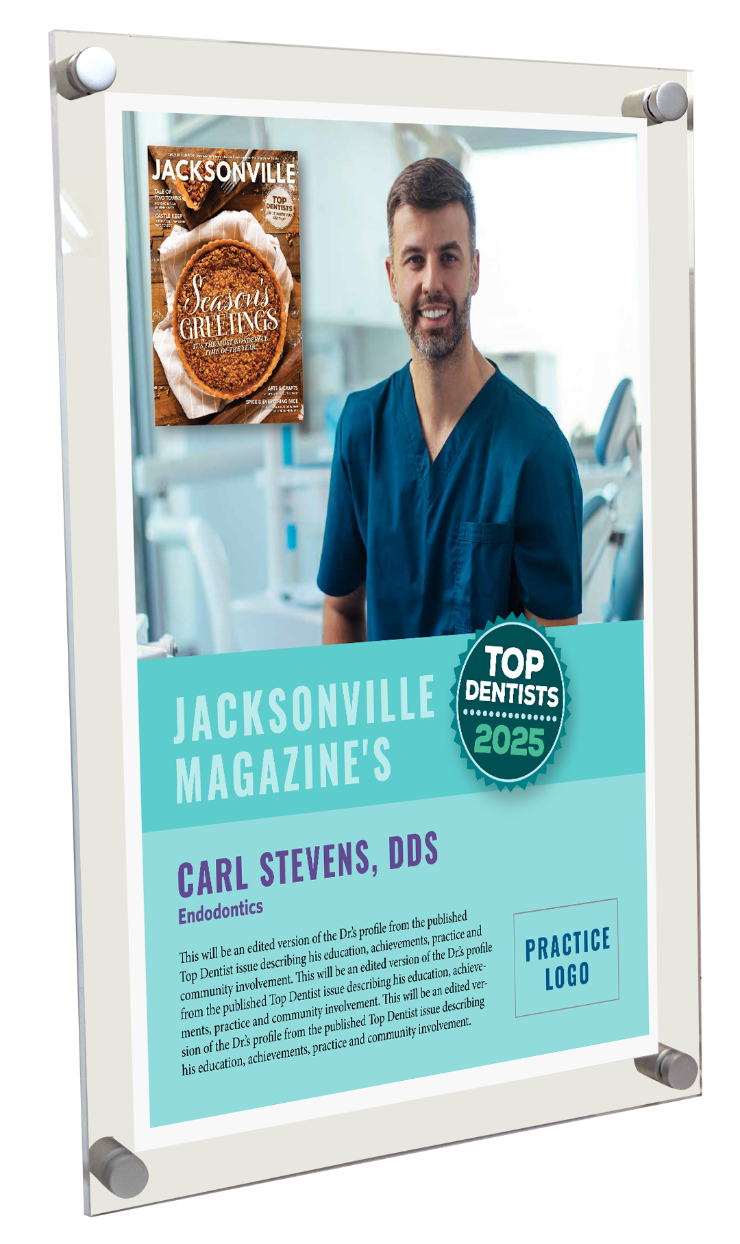 Jacksonville Magazine - Top Dentists - Acrylic Plaques