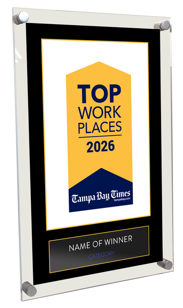Tampa Bay Times Top Workplaces Award - Acrylic Standoff Plaque