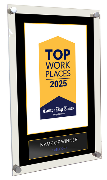 Tampa Bay Times Top Workplaces Award - Acrylic Standoff Plaque