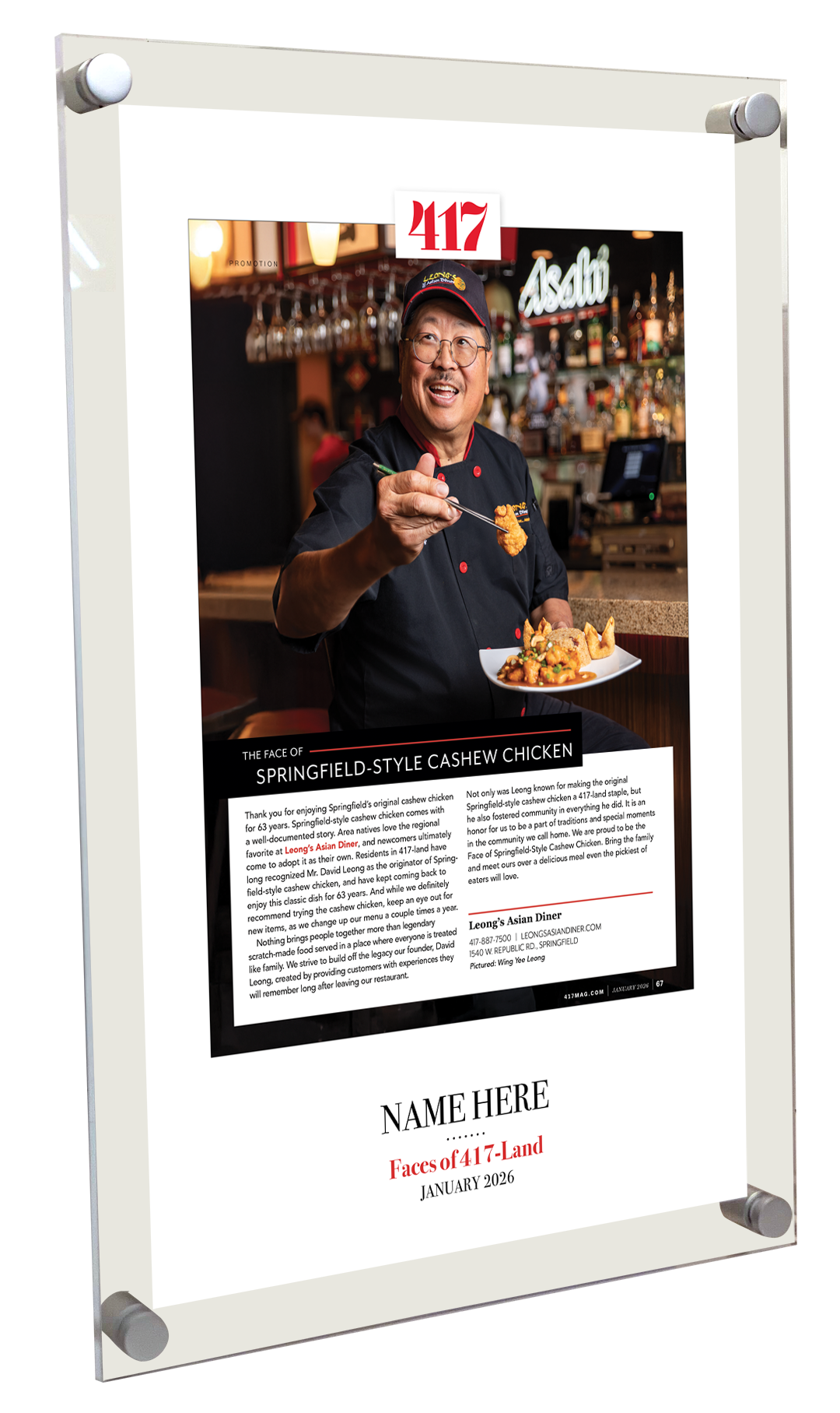 417 Magazine FACES  Acrylic Plaques