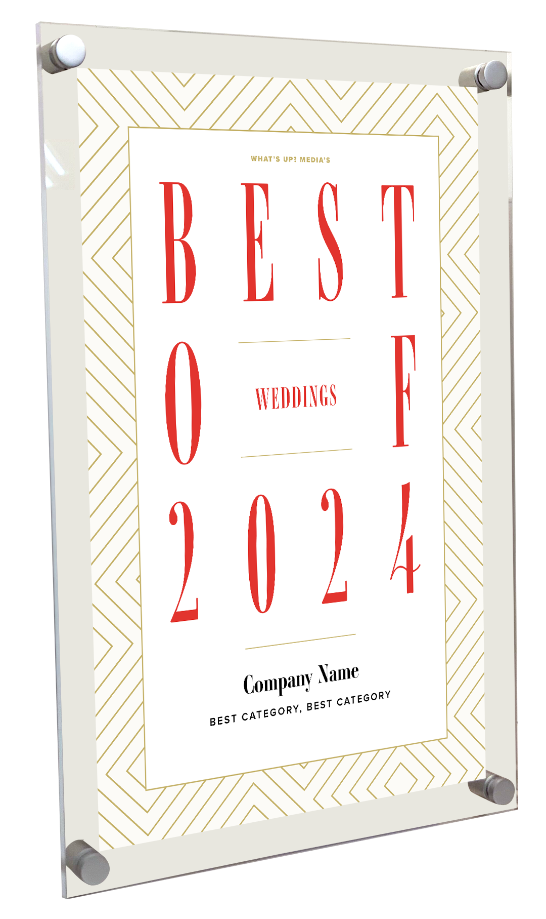 What's Up? Best of Weddings Award Acrylic Plaque