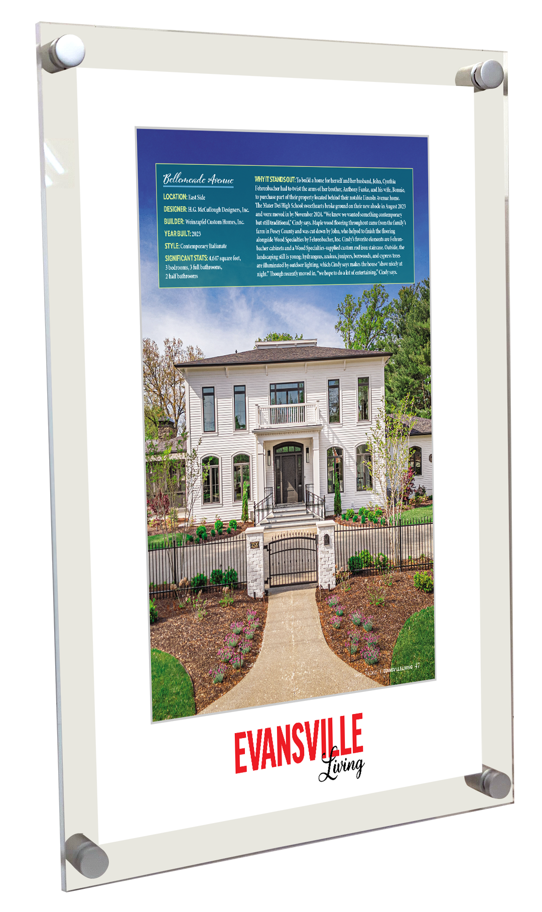 Evansville Living - Most Beautiful Homes - Acrylic Plaques