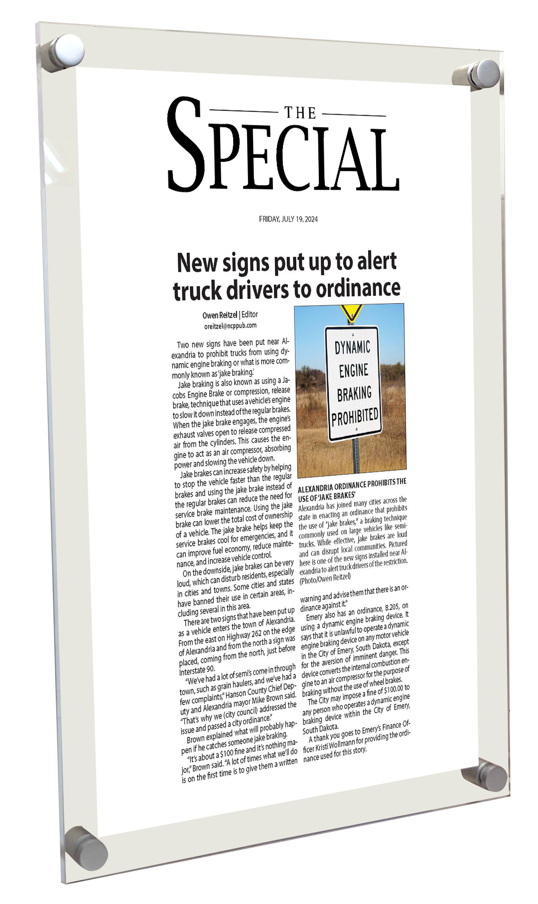 The Special - Acrylic Standoff Plaque