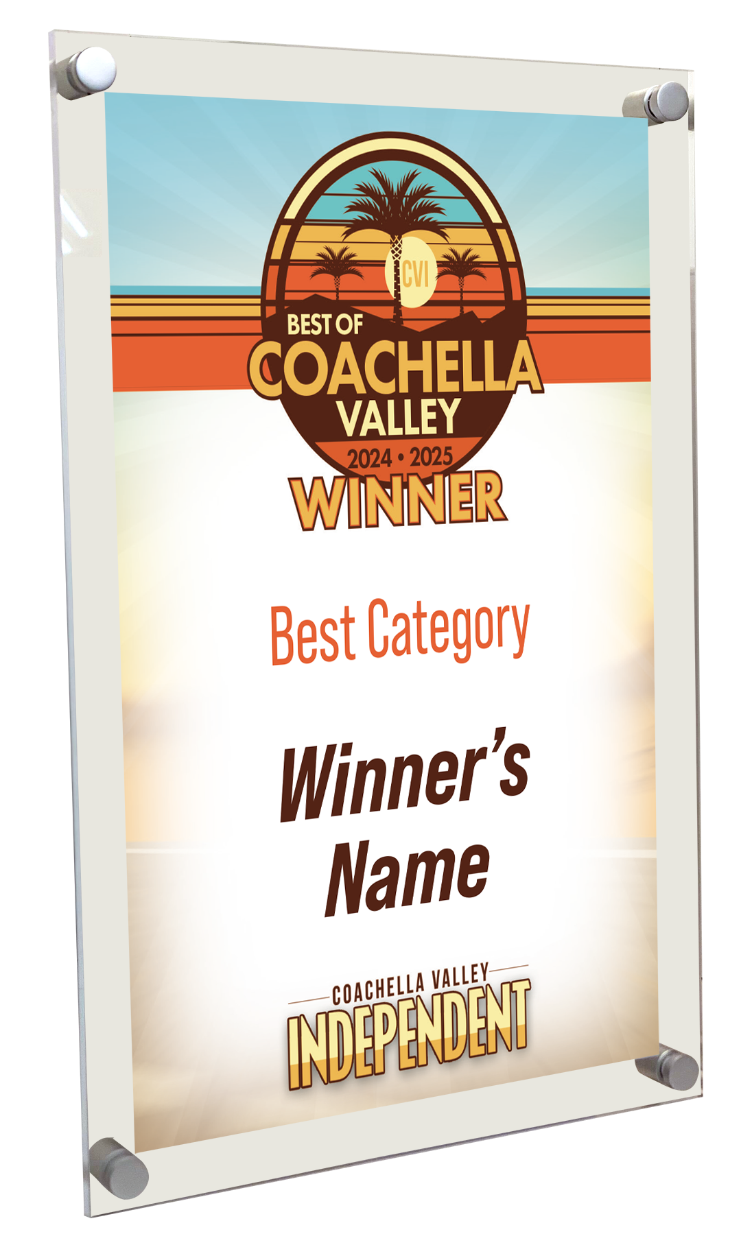 "Best of Coachella Valley" - Acrylic Standoff Plaque